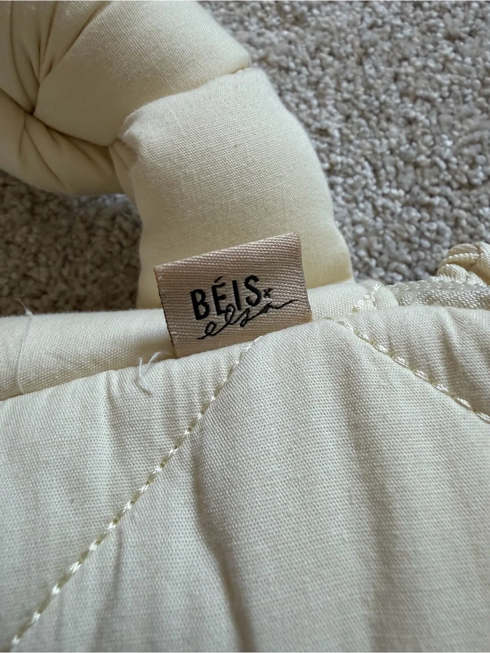 Beis x Elsa - Quilted Diaper Clutch in cream.
